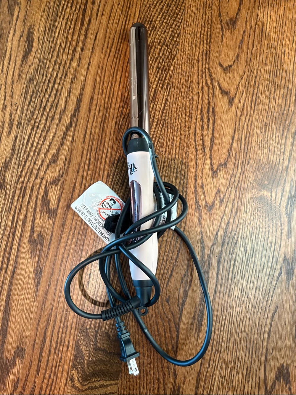 Lange White and Black Curling Wand - 1/2 Inch